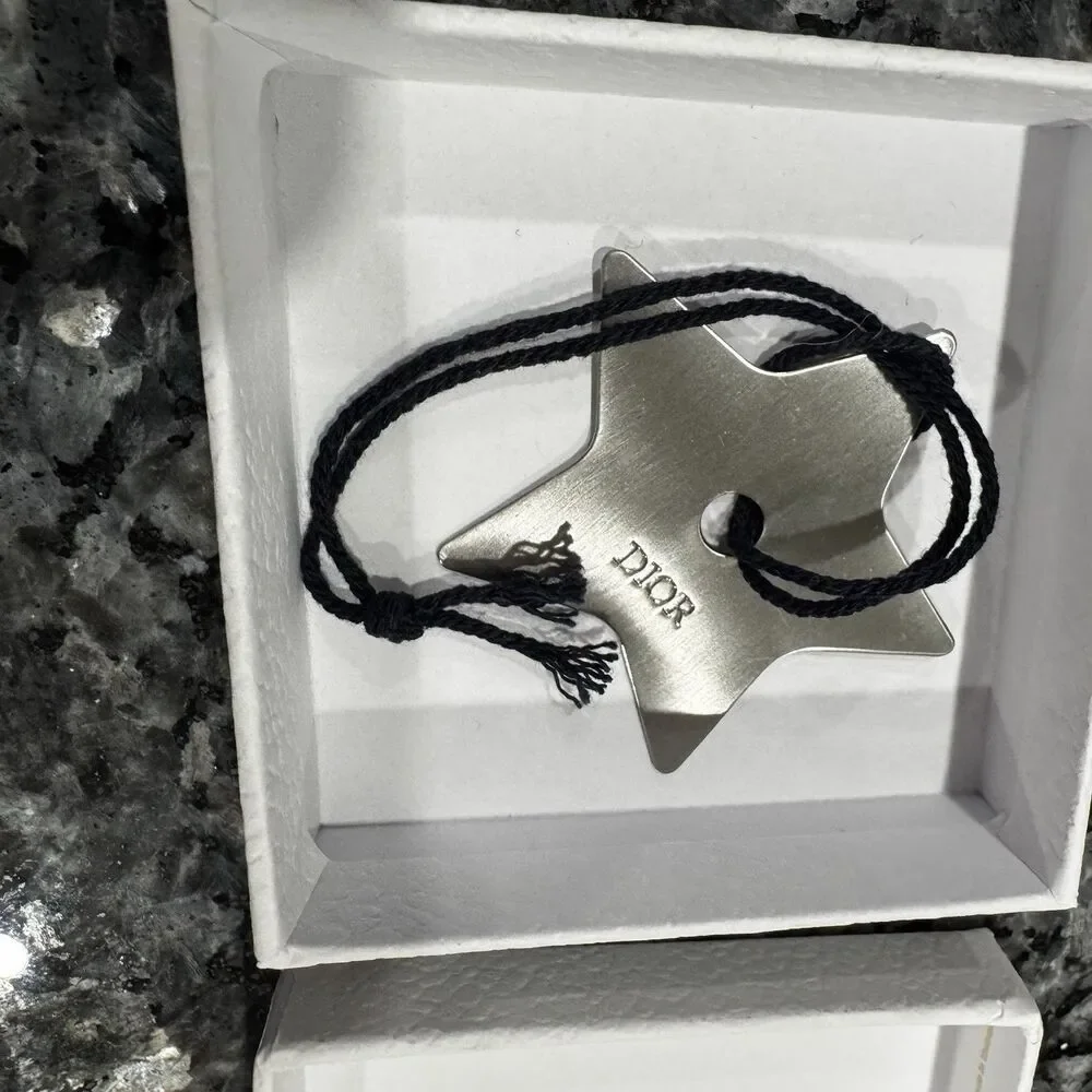 Dior Small White Jewelry Gift Empty Box + Silver Dior Star 